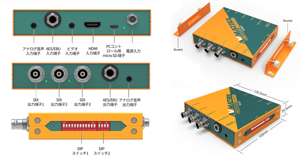 SC2031 | HDMI/ビデオ to 3G-SDIスケーリングコンバーター | AVMATRIX